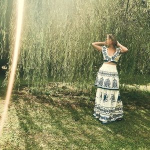 2 piece crop and maxi set